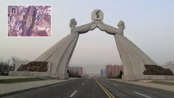 تصاویر ماهواره ای از تخریب بنای یادبود اتحاد دو کره در کره شمالی به دستور کیم جونگ اون