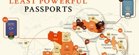 ضعیف ترین پاسپورت‌های جهان در سال ۲۰۲۴ + اینفوگرافیک