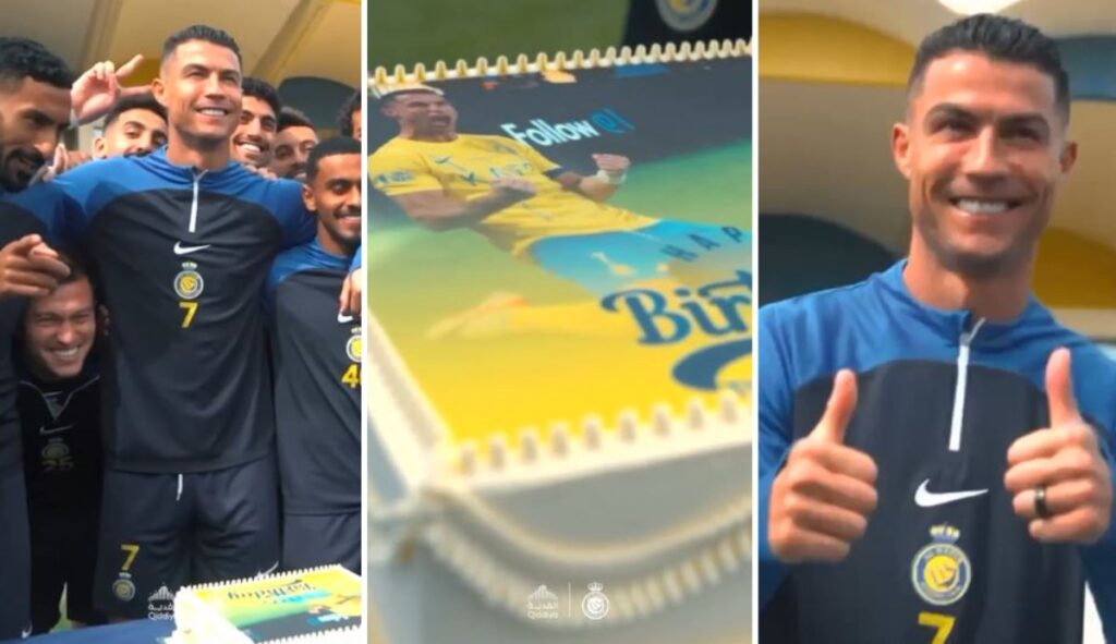 سورپرایز همبازی‌های کریستیانو رونالدو در النصر به مناسبت تولد ۳۹ سالگی او + ویدیو